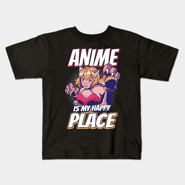 Anime Is My Happy Place Otaku Gift Anime Kids T-Shirt by TheTeeBee